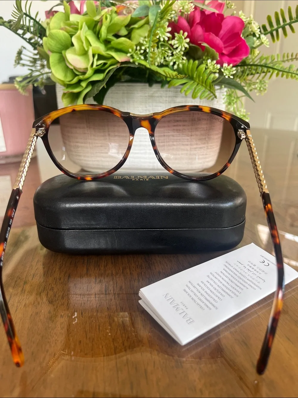 Balmain Women's Tortoiseshell Frame with gold accents, NWOT